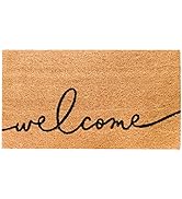 Theodore Magnus Natural Coir Doormat with Non-Slip Backing - 17 x 30 - Outdoor / Indoor - Natural...