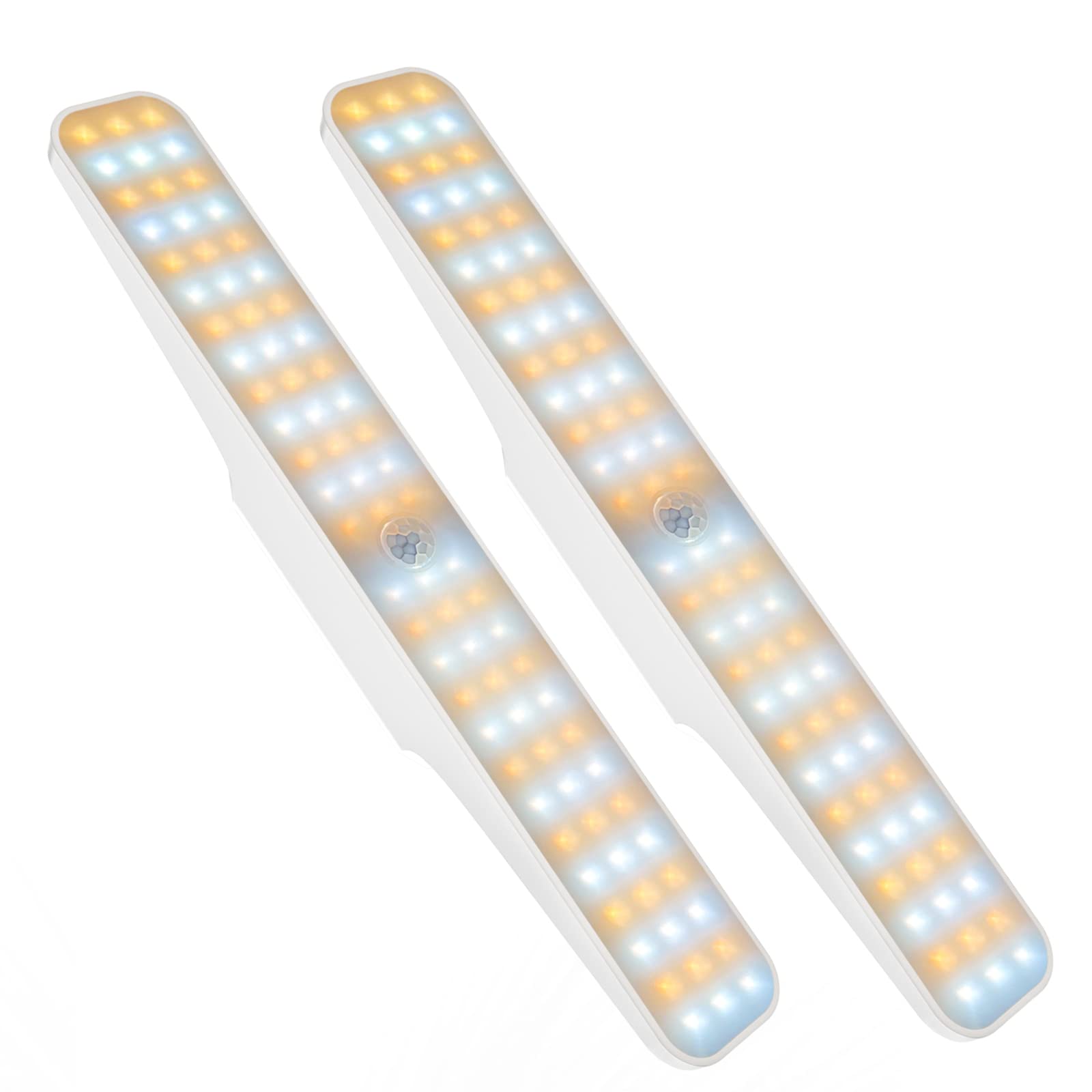 Under Cabinet Lights, 78 LED Lights Battery Operated Motion Sensor Light Indoor, Wireless Rechargeable Dimmable Closet Lights Under Cabinet Lighting for Kitchen Closet Stairs Hallway