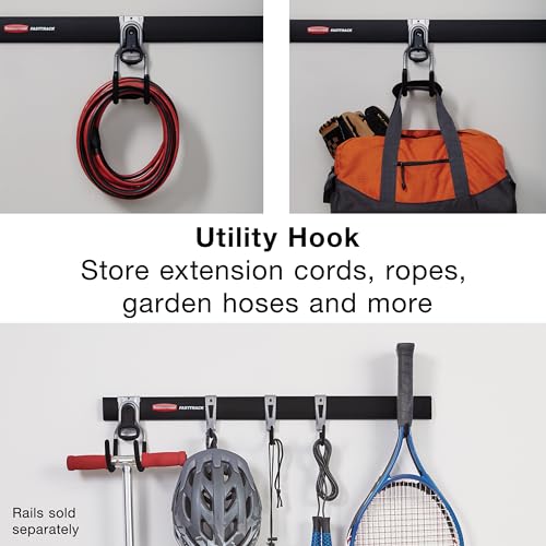 Image of Rubbermaid FastTrack Utility Hook Garage Wall /Tool Hanger Wall Mount and Heavy Duty Tool Hanger for Home /Garage /Wall /Shed Organization