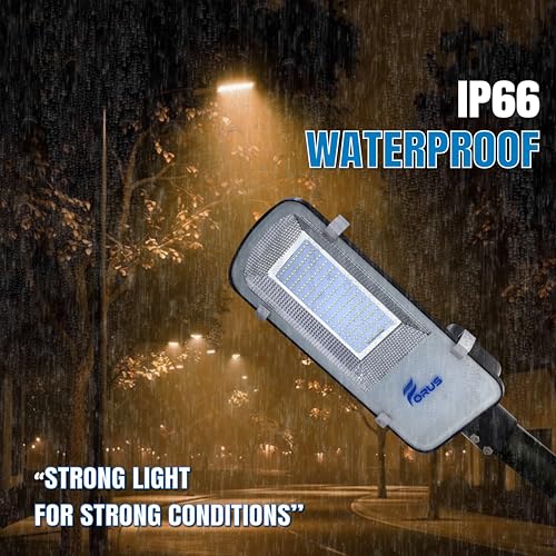 Image of Forus 120W LED Street Light with Clamp, IP66 Waterproof Outdoor LED Street Light, High Lumen 14400lm Amber, Aluminium Body for Road, Parking Lot, Garden & Industrial Outdoor Lighting (1 Pc)
