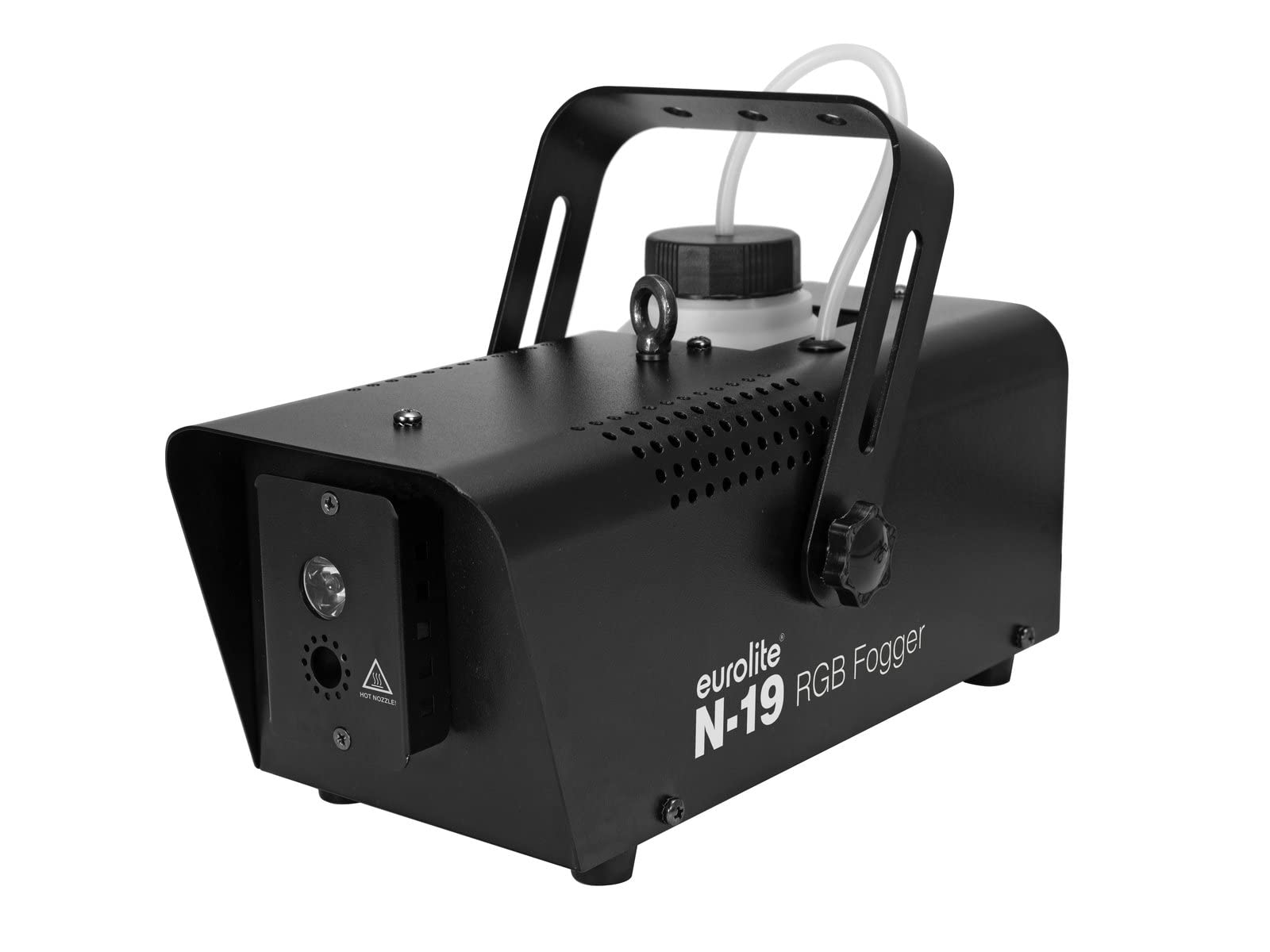 EUROLITE N-19 Machine à fumée LED hybride RVB | Machine à fumée compacte avec 600 W de puissance, éclairage LED, télécommande par câble