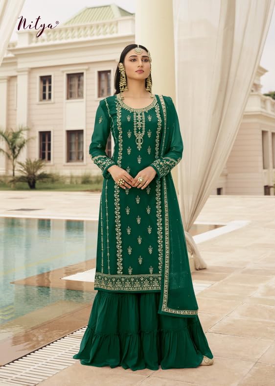 Ready to Wear Indian Pakistani Ethnic Wear Wedding Wear Palazzo/Sharara Style Salwar Suit for Women2