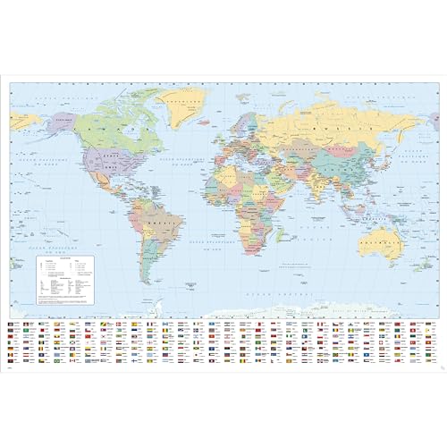 GB eye - HARPER COLLINS Poster Maxi Carte du Monde 21 Française (91,5 x 61 cm)