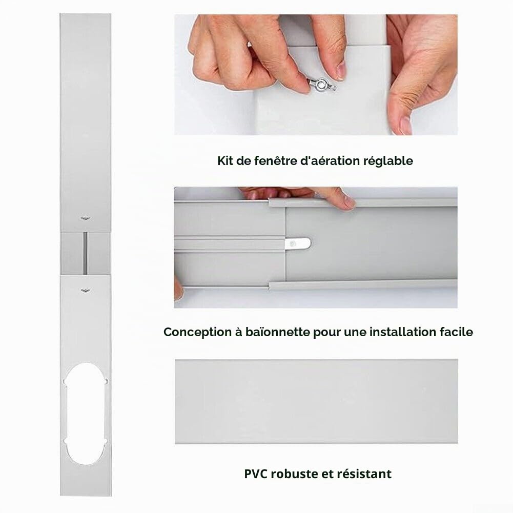Matériau pour plaque coulissante de fenêtre pour climatiseur, installation facile (3 pièces)