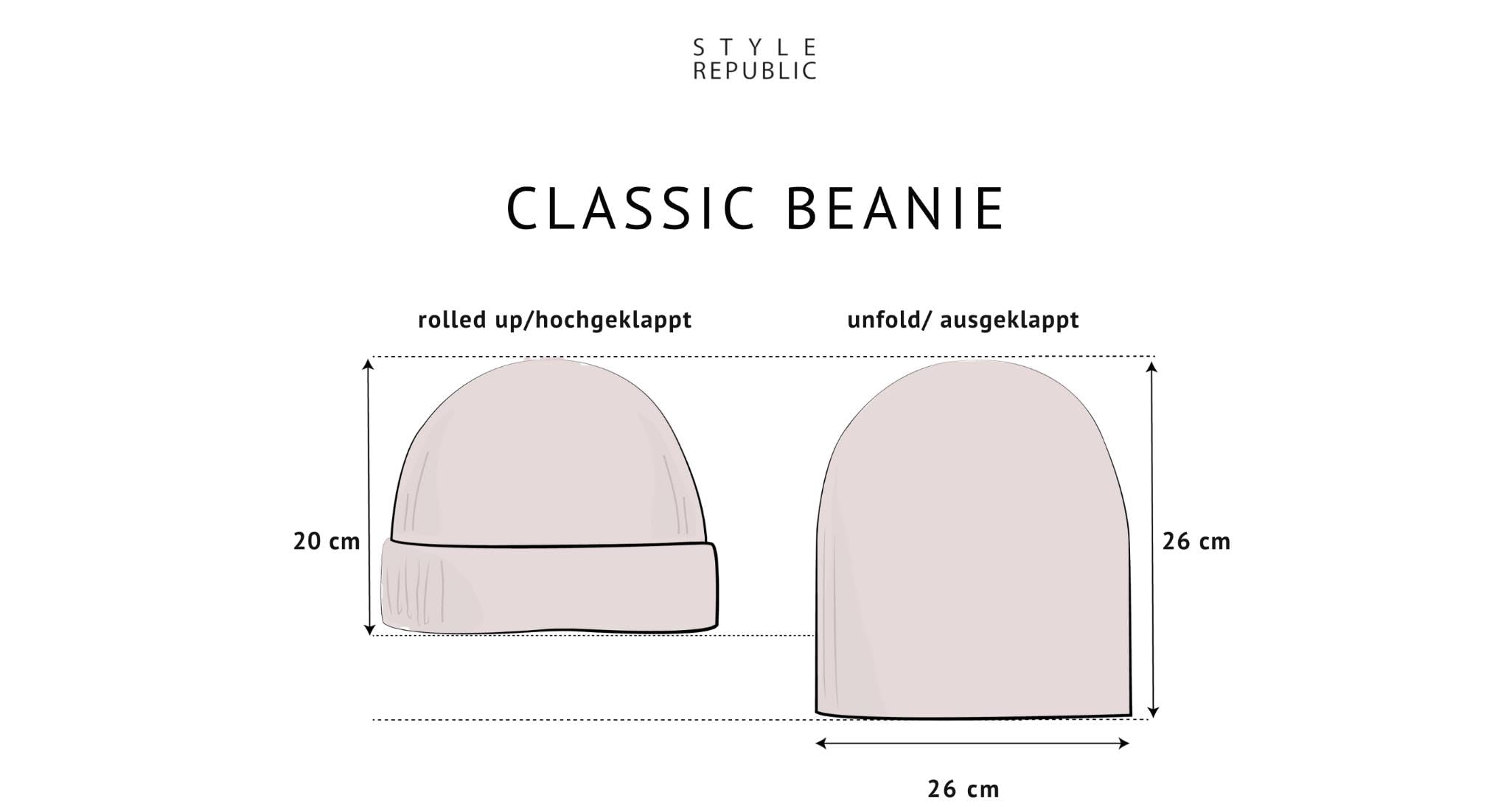 Style & Republic Męska klasyczna kaszmirowa czapka beanie ze struktury żebrowanej ze 100% kaszmiru, czapka z dzianiny premium o obwodzie 52 cm, idealna na zimne dni, rozmiar uniwersalny