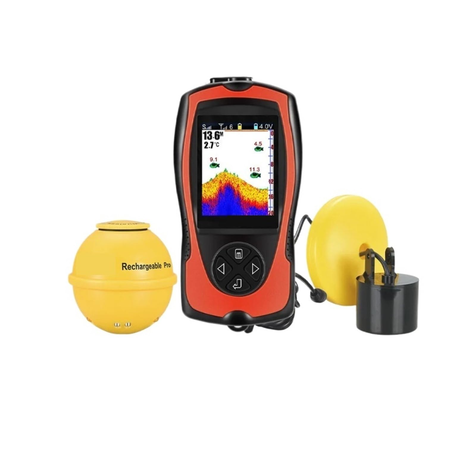 Sonar Fish Finder Sensore wireless ricaricabile Pesca portatile,Alta definizione
