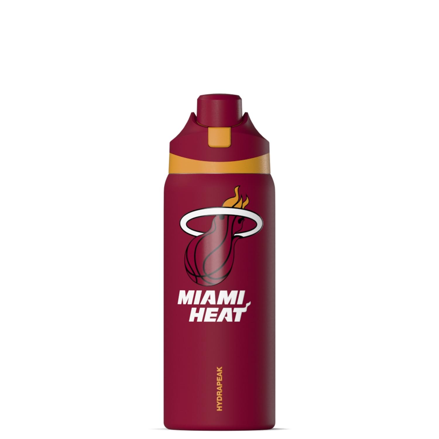 Hydrapeak Officially Licensed NBA Miami Heat Oasis 32oz Insulated Water Bottle with Push Button Chug Lid & Handle, Leakproof Stainless Steel Sports Bottle for Gym, Travel & Game Day — image 1