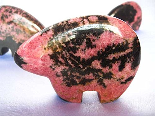 Rhodonite Fetish Bear Carving