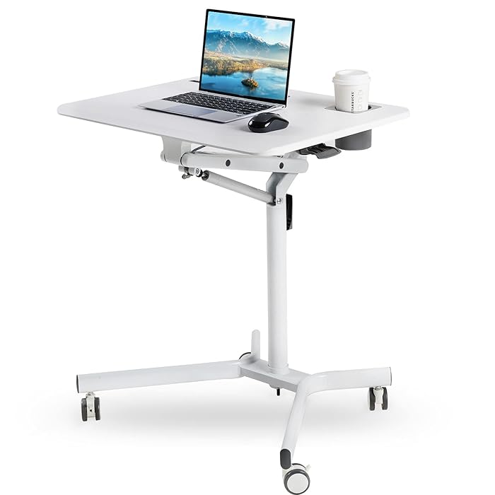 Buy Mobile Sit Stand Desk Height Adjustable Standing Laptop Desk Cart