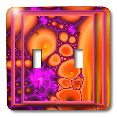 Interruptor doble Flower Power con placa fractal resistente a arañazos 3