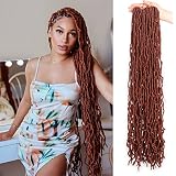 ZRQ 6 Packs 30 Inch New Faux Locs Crochet Braids Hair,Pre-looped Ginger Soft Locs Croceht Hair, Synt