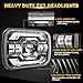 Auxbeam 12000LM 600% Bright 5x7 In Headlights, 7x6 Led Headlights With DRL Turn Signal High Low Beam, Compatible With Jeep Cherokee XJ Wrangler YJ Ford Chevrolet, H6054 H5054 Headlights DOT Approved
