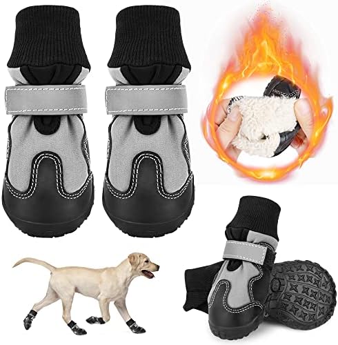 SlowTon Buty dla psów, oddychające, wodoodporne, buty dla psów, na zewnątrz, regulowane, nadające się do prania, antypoślizgowe, odblaskowe buty dla psów, urazy i buty zimowe i letnie