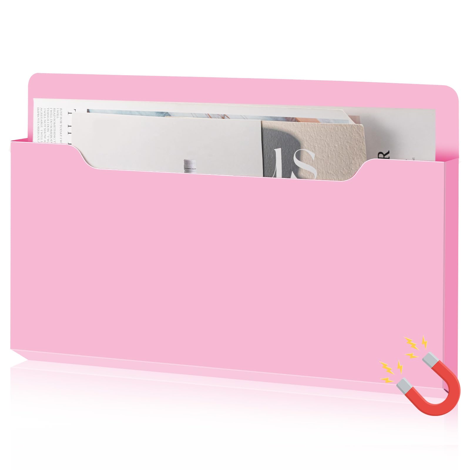 Porte-documents magnétique rose Feifeiya pour dossiers et lettres