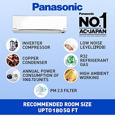 Panasonic 1.5 Ton 3 Star Wi-Fi Twin-Cool Inverter Split Air Conditioner (Copper, Shield Blu Anti-Corrosion Technology, PM 2.5 Air Purification, CS/CU-SU18XKYTA, White) - Image 3