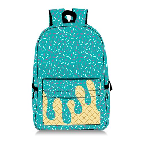 Ice Cream Backpack, Cute Lightweight Large-Capacity Backpack for Men & Women - Everyday Use, Travel, Hiking & Camping (Green)