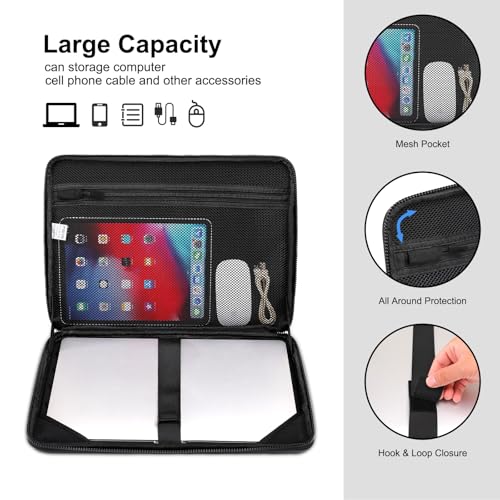 MOSISO Hard Shell Laptop Sleeve Shoulder Bag, 15.6 inch Computer Bag Compatible with MacBook, HP, Dell, Lenovo, Asus, Notebook, 16 inch Symmetric Geometric Waterproof EVA Carrying Case, Black2