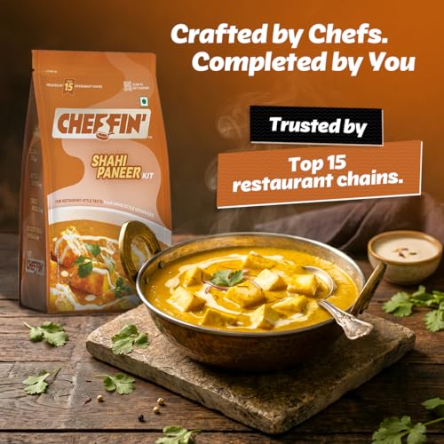 Image of Cheffin' Shahi Paneer Masala, 285g | Chef Curated Gourmet Cooking Kit | Cooks 150-200g Paneer | Ready in 10 Min | 100% Natural, No Preservatives | Just Add Fresh Paneer |Serves 2-3
