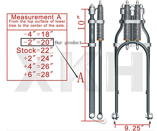 Xkh XKH-TGHD-SF002-I-BK Black Springer Front End -2 Inch Under Stock Length Wishbone Compatible thumb #1