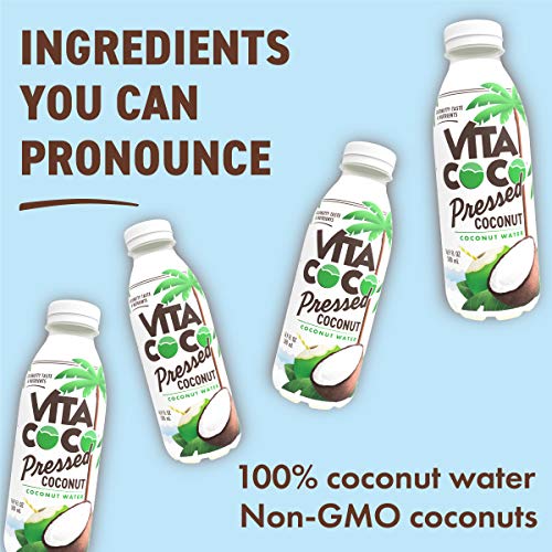 Vita Coco Coconut Water, Pressed Coconut | More "Coconutty" Flavor | Natural Electrolytes | Vital Nutrients | 16.9 Oz Slim Bottle (Pack Of 12)