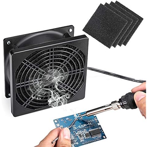 Solder Smoker Absorber Remover Fume Extractor Smoke Prevention Absorber DIY Working Fan Soldering with spare Carbon filter Cover