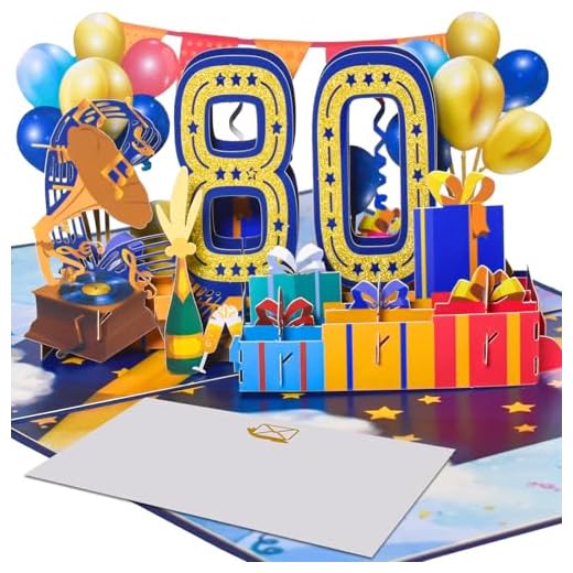 Magic Ants Tarjeta de 80º aniversario de 80º aniversario tarjeta de felicitación 3D para 80º aniversario