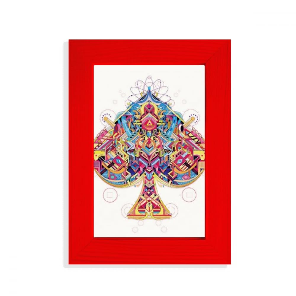 Cadre photo rouge motif géométrique Spade : un cadeau original pour amateurs de cartes