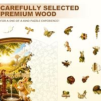 WOODBESTS Holzpuzzle Erwachsene, 300 Teile Kaninchenhof Holzpuzzle – Ansicht 4