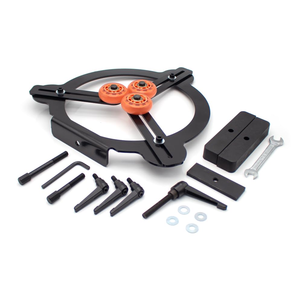 Luneta para Torno de Madera, Soporte para Piezas Redondas, Herramienta Antivibración de 3 Ruedas para Torneado de Madera