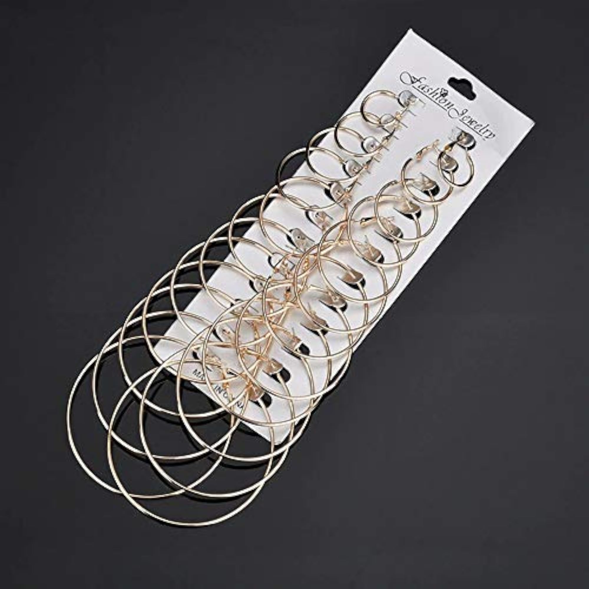 Steampunk Brass Hoop Earrings Set of 12 Pairs - Small to Big