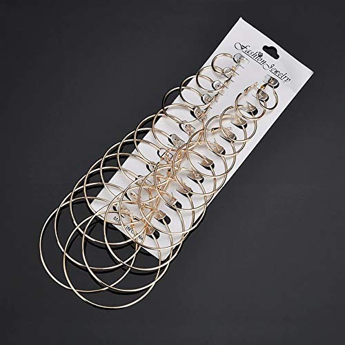 Steampunk Brass Hoop Earrings Set of 12 Pairs - Small to Big
