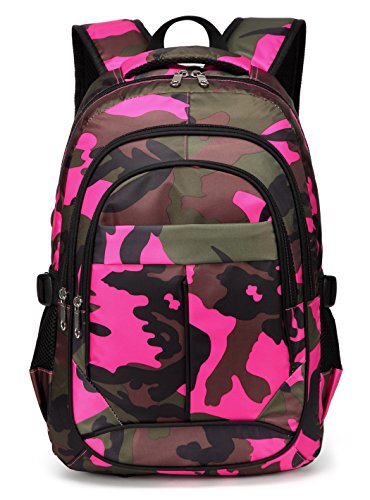 BLUEFAIRY Girls Backpacks For Kids Elementary School Bags Camouflage Print Bookbag