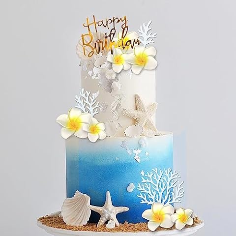 DRWATE 21 PCS Flower Cake Topper Cover