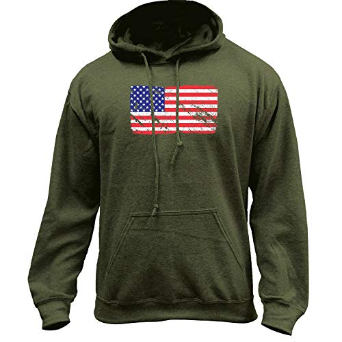 USAMM Distressed American Flag Pullover Hoodie
