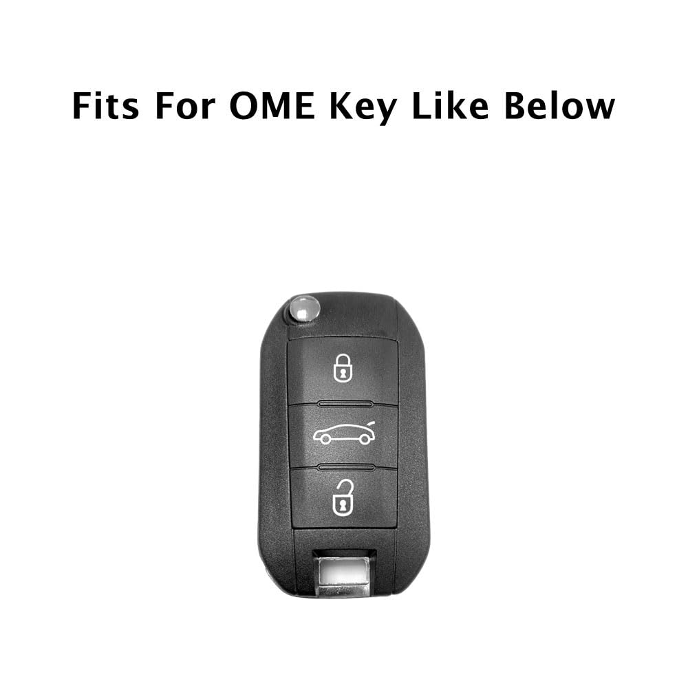 BROVACS Silicone Cover Protector Case Holder Skin Jacket Compatible with PEUGEOT CITROEN 3 Button Flip Remote Key Fob w/Light Symbol CV9306 White - Image 4