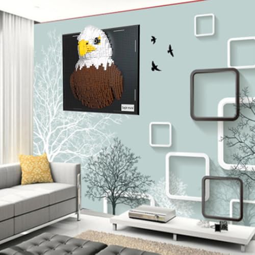 BDYDT Wall Art Eagle Building Blocks Set; A Wall Decor Set for Adults Who Love Creative Hobbies(1924 Pieces) Toys Gifts for Kid and Adult