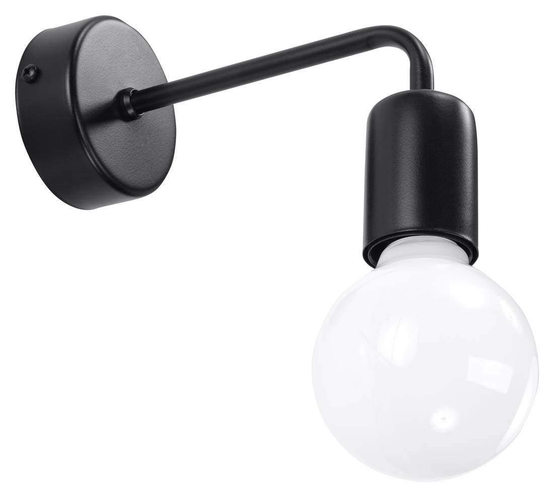 SOLLUX lighting Duomo Wall Light, Alloy Steel, Black