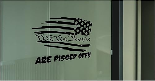 Vista 49 de Red Stars Rt. - Calcomanía de vinilo con la bandera estadounidense "We The People are Pissed Off" (We The People are Pissed Off) UR Rojo