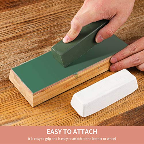 Angerstone Polishing Compound Set- Green White Buffing Compound(2-Pack, Total 10 Oz)- Leather Strop & Sharpening Stropping Compound Bar #TOP5