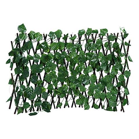 BOIZAN Artificial Leaf Screening, Ivy Leaf Hedge Panels on Roll Privacy Garden Fence, Landscaping Garden Fence Balcony Screen Artificial Leaf Garden Fence Wall Fence Adornment (Grape Leaves) Cover