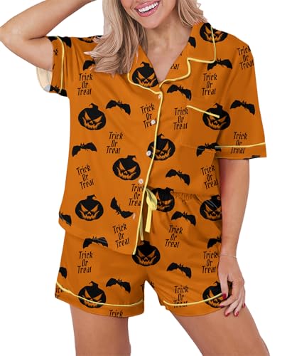 Image of KevaMolly Women Floral Notch Collar 2 Piece Holiday PJ Set | Print Short Sleeve Top, Drawstring Soft Vacation Sleep Shorts