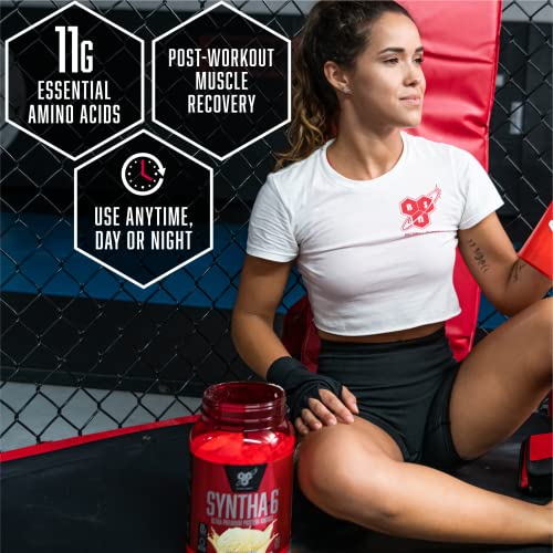 Image of BSN SYNTHA-6 EDGE Protein Powder, Vanilla Flavored Powder with Hydrolyzed Whey, Micellar Casein, for Muscle Gain, Low Sugar, 24g Protein, Vanilla Milkshake, 48 Servings, 4.01 Pound (Pack of 1)