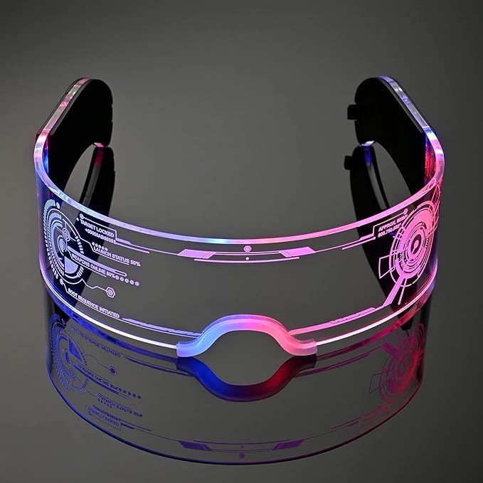 XiXiYang LED Starry Sky Glasses -Flashing LED Sunglasses Costumes, 7 Lighting Modes USB Rechargeable,Glowing Neon Sunglasses, Party Festival Rave Accessories (Technology)