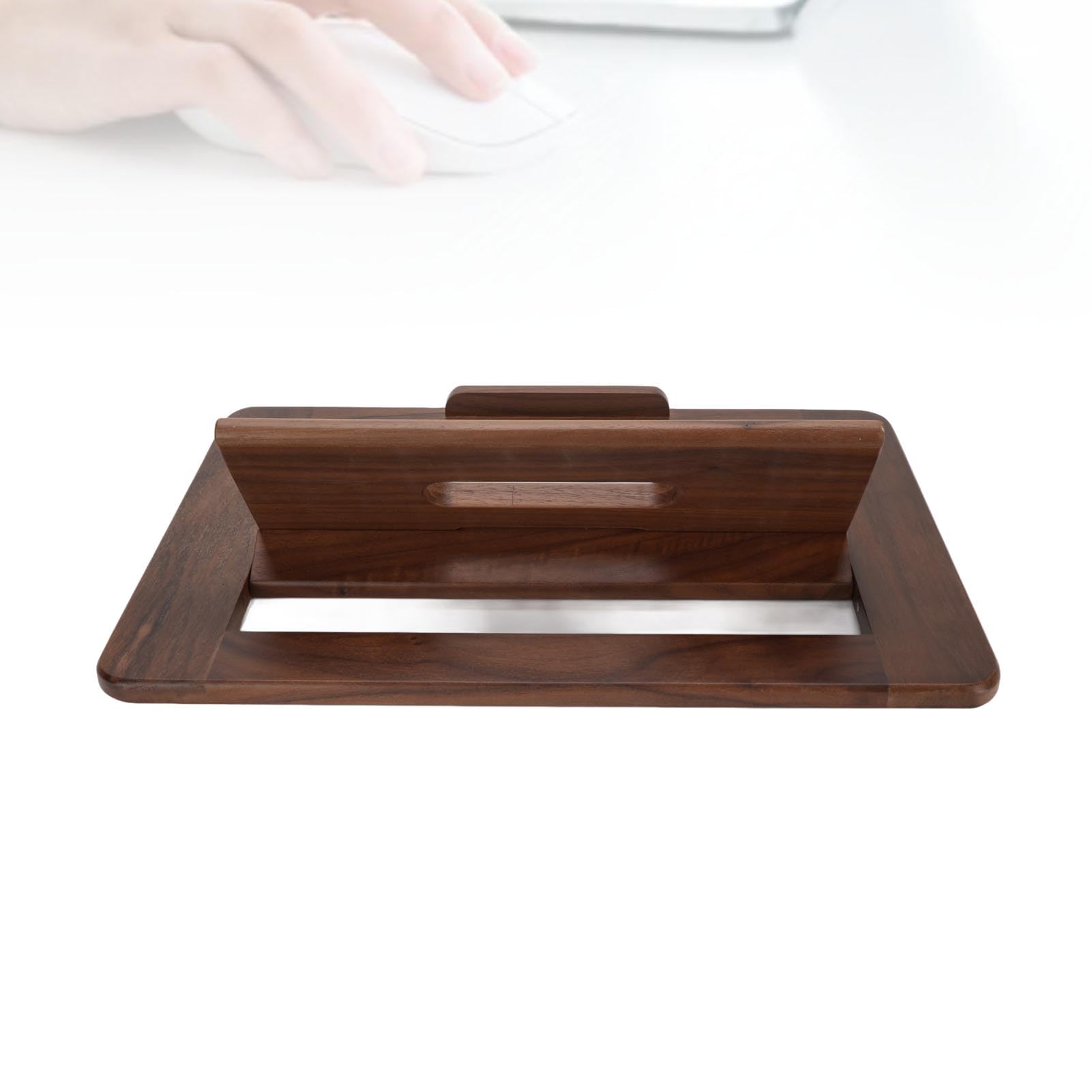 Soporte de Escritorio Plegable para Tableta de Madera de Nogal, Soporte Premium para Tableta para Escritorio, Elevador para Computadora Portátil para Dibujar, Leer y Visualizar, Plegable,