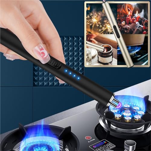 Encendedor eléctrico flameless recargable USB negro miniatura 3