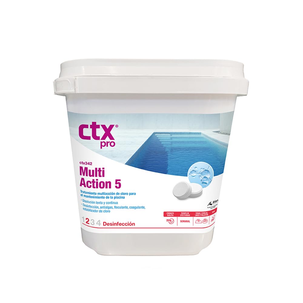 AcquaHOME® CTX 342 (Ex CTX-392) 5KG TRIPLEX PASTIGLIONI MULTIACTION da 250 GR - A LENTA DISSOLUZIONE - CLORO MULTIAZIONE SENZA RAME