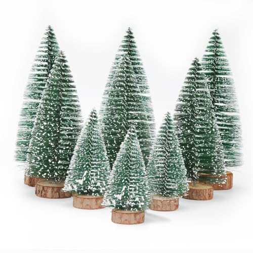 9 Stück Mini Weihnachtsbaum, Grün Mini Tannenbaum, Miniatur...