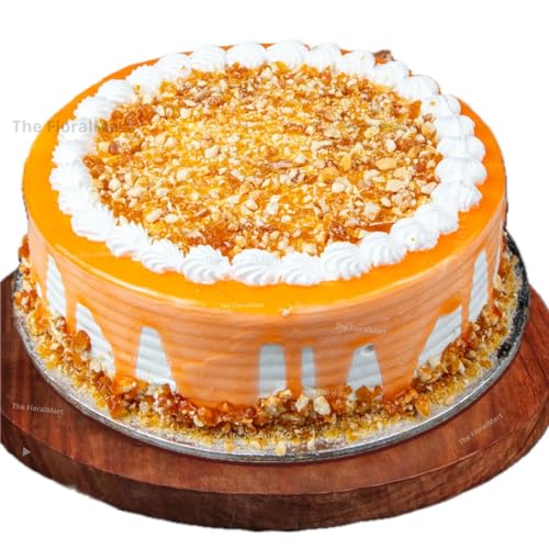 Image of The FloralMart Flakey Hearts FlavoredCake Eggless | Birthday | Anniversary | Same Day Delivery (500 GM, Butterscotch)