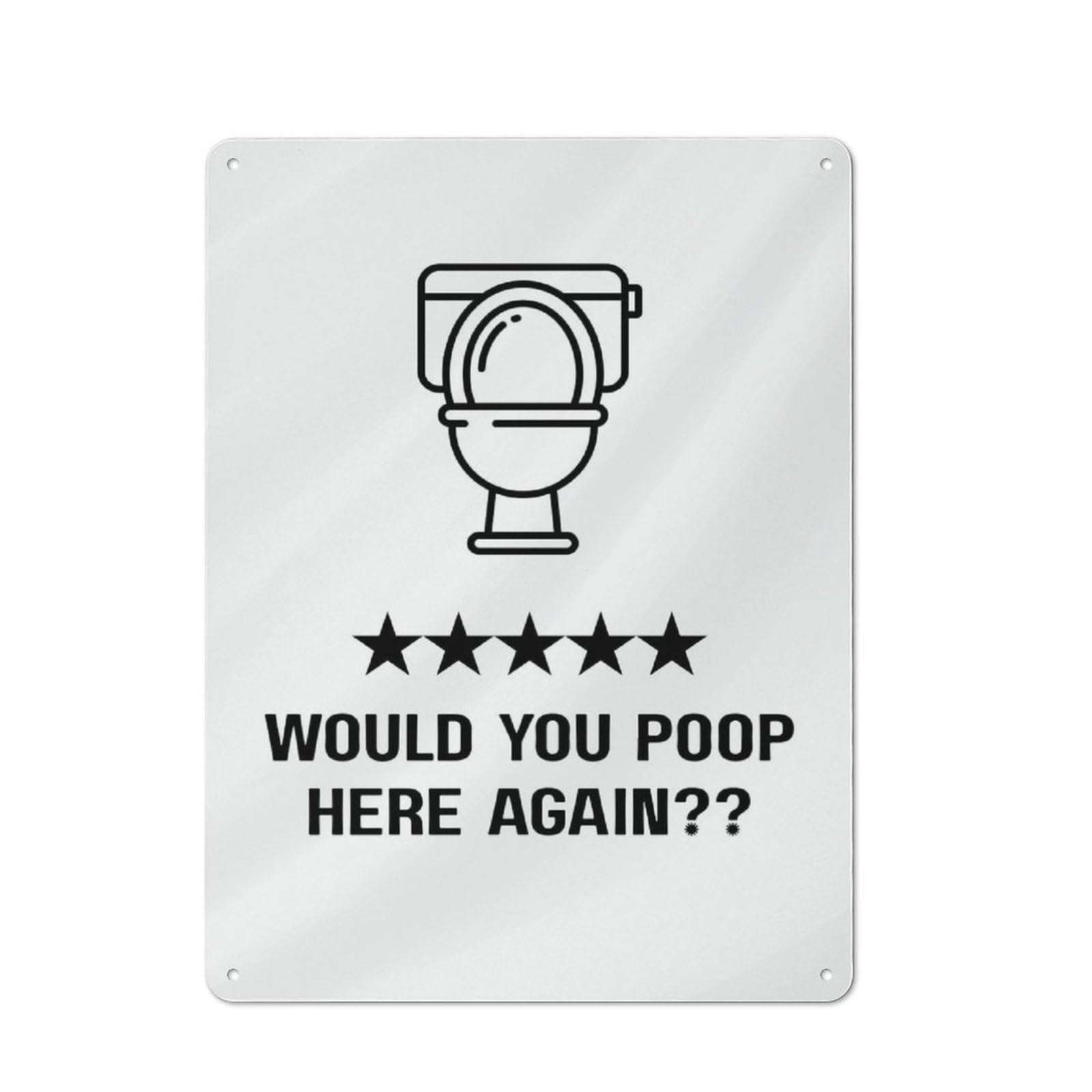 Junmoney Toilet Review Would You Poop Here Industrial Metal Wall Sign 40X30cm Featuring Urban Room Decor For Loft, Studio, Office Or Creative Room