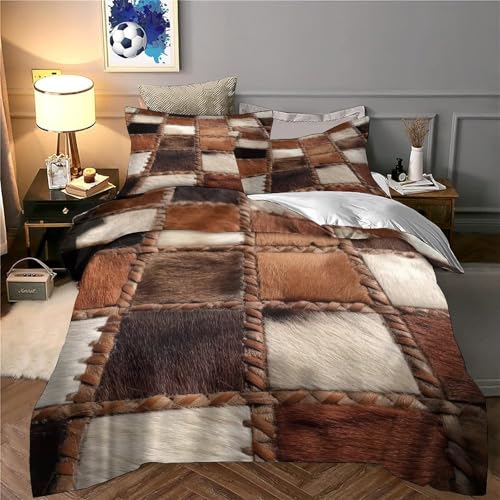 Housse de couette patchwork 3d parure de lit en microfibre resistante - 6